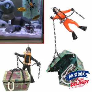 Aquarium Diver AU Chest Ornament Air Hunter Action for Fish Tank Treasure - Picture 1 of 13
