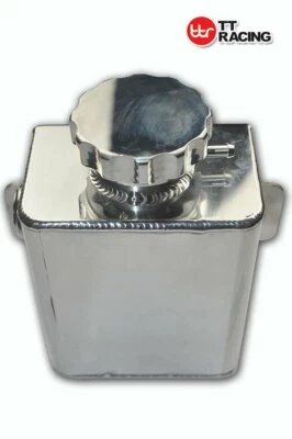 TT Racing Polished Aluminum Coolant Expansion fill tank Civic 240SX Eclipse AN8 - Image 1 of 4
