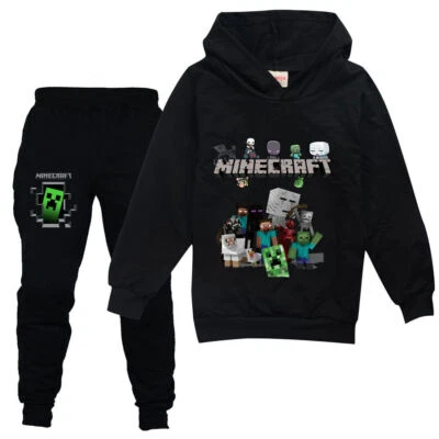 A4Z 6 KIDS® Minecraft Jungen Mädchen Hoodies + Hosen Set Kapuzen Trainingsanzug 5-13 Jahre🔥