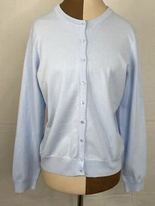 Lord & Taylor Cardigan Sweater Large Pastel Blue Long Sleeves Career Office - Picture 1 of 10