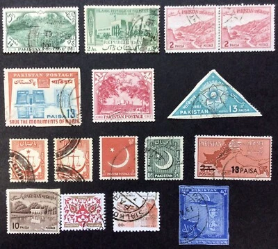 PAKISTAN STAMPS A SELECTION OF 16 USED STAMPS AS PER SCANS - Image 1 of 4
