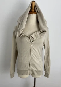 Vintage DKNY Hoodie Jacket Track Suit Top Donna Karan New York Beige Size 16 - Picture 1 of 17