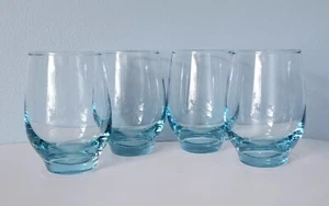 4 Libbey Tempo Misty Blue 10oz Tumblers Glasses 4.5" Elegant Barware 1960s - Picture 1 of 14