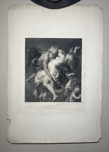 Rubens Boreas carrying away Orithyia  Antique Lithographie 1889 - Picture 1 of 12