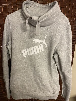 Suéter com capuz Puma Junior tamanho grande cinza - Imagem 1 de 3