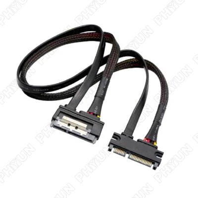 1 x 50cm SATA 22Pin 7+15 Male to Female Data Power Combo Extension Cable 22Pin - Image 1 of 4