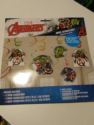 Vengadores Cumpleaños Colgante Remolino Decoraciones 12 Piezas Fiesta Suministro Favores ¡NUEVO! Foto 1 de 2
