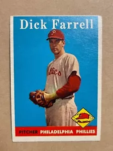 1958 Topps Vintage Baseball Cards ~ Dick Farrell #76 Philadelphia Phillies - Picture 1 of 2