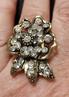 Anel feminino tamanho 6.5 moda novidade pedra de vidro transparente clássico ajustável cosplay - Imagem 1 de 4