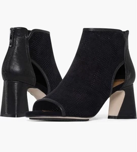 NWOB Donald J Pliner Black Women's Ennia Suede & Leather Open Toe Booties Size 9 - Picture 1 of 9