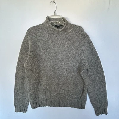 Suéter de cuello alto 100 % lana de cordero gris talla L vintage años 90 J.CREW para hombre Foto 1 de 4