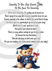 Congratulations To MY Son Leaving For University A5 Size Card & Envelope - Picture 1 of 3