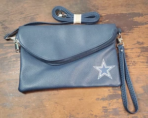 Dallas Cowboys Bandolera Plegable Muñequera Azul Guijarro Cartera Correas Desmontables - Imagen 1 de 11