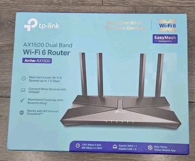 TP-Link Archer AX1500 Wi-Fi 6 Dual-Band Wireless Router -  New and Sealed - Image 1 of 2