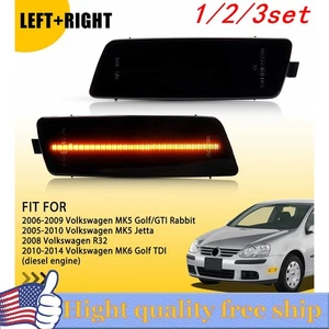 2/4x Smoked Amber LED Side Front Marker Light For VW Rabbit Golf GTI MK5 2006-09 - Picture 1 of 22