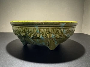Rare Vintage Brush McCoy Footed Green Planter Bowl - Picture 1 of 8