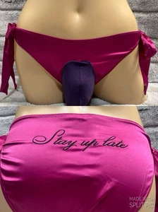 Perizoma uomo 28-42 L rosa cravatta seconda pelle raso VICTORIAS SECRET marsupio mutandine - Foto 1 di 11
