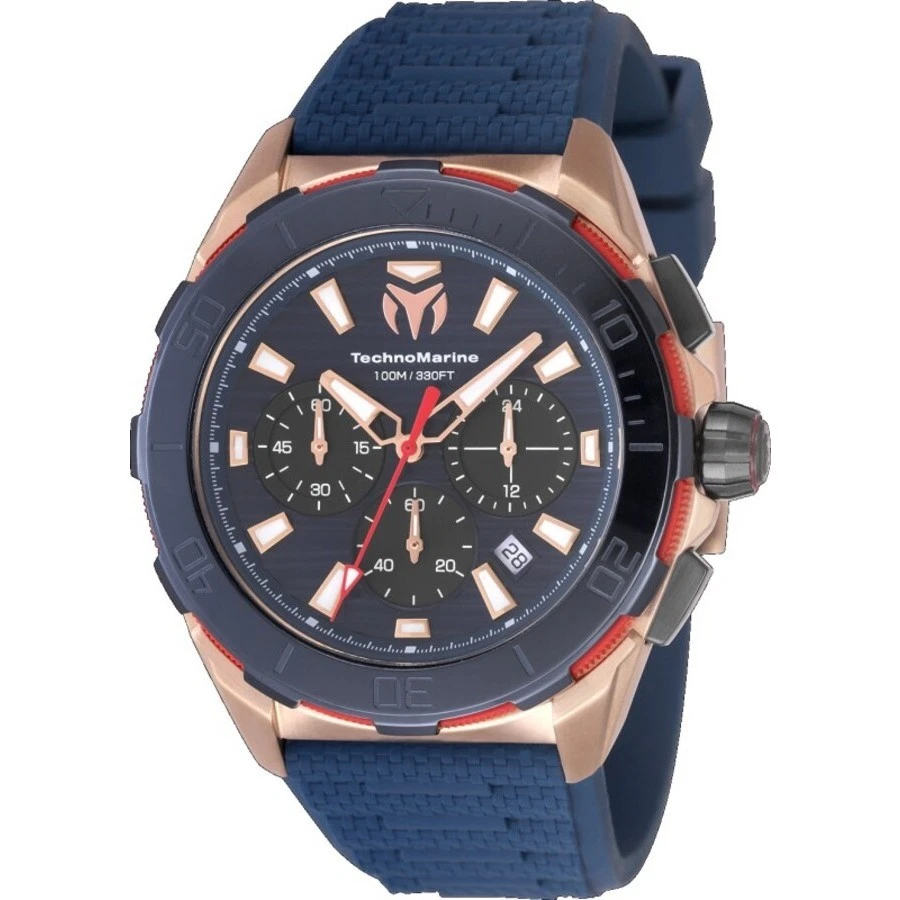 TechnoMarine Seven Seas Chronograph GMT Quartz Black Dial Men's Watch TM-725025 - Image 1 of 1