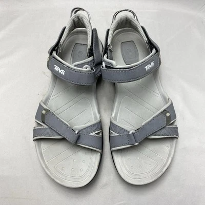 Sandalias Teva Para Mujer 8 Gris Caminar Senderismo Agua Ajustable Plantilla Anatómica Foto 1 de 4