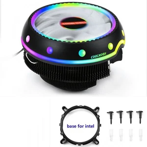 RGB LED CPUCooler Fan Heatsink For Intel LGA 1156/1155/1151/1150 AMD AM4 / AM3+ - Photo 1/8