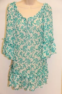 NWT Milly cabana Swimsuit Bikini Cover Up Dress Tunic Aqua Sz S 100% Silk $265 - Picture 1 of 4