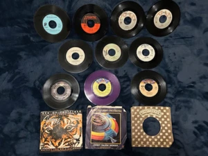 MIXED LOT of 10 classic/hard rock 45s 60s 70s 80s Please Read Sabbath Kiss Queen - Picture 1 of 13