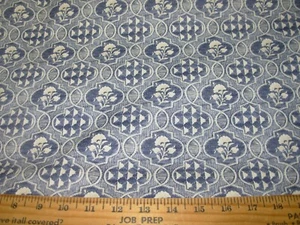 1 7/8 YDS REGAL ADRIAN FLORAL CHAMBRAY DIGITAL PRINT UPHOLSTERY FABRIC FOR LESS - Picture 1 of 3