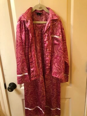Lands' End Pink Print Soft Girl's PJs  - Girl's S (6-7) - EUC - Image 1 of 2