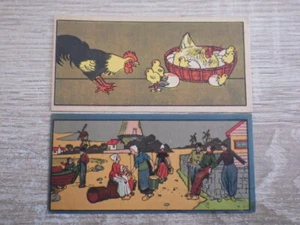 2x Chromos vers 1925 Dapremont-Hantzberg Nancy Poules HOLLAND forme pas courante - Picture 1 of 2