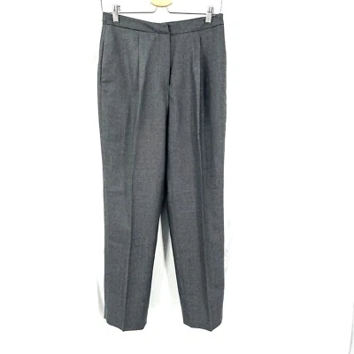 Vintage 90s high rise 100% wool Liz Claiborne pleated front pants gray petite 8 - Image 1 of 4