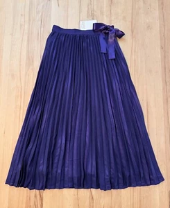 Neu Esprit Maxi Plisse Rock Leicht Glänzend Mit Schleife Gr.36 Lila - Bild 1 von 5