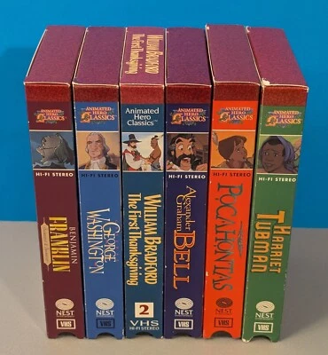 Animated Hero Classics VHS Lot - Thanksgiving / Tubman / Bell / Pocahontas - Imagem 1 de 4
