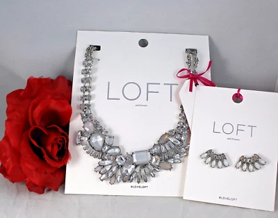 Precioso Conjunto de Pendientes Collar Ann Taylor Loft Estrás RESCATE GATO Foto 1 de 2