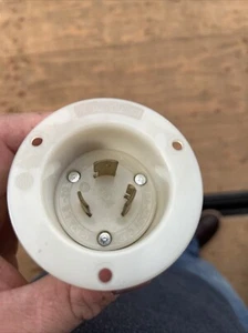 2325 20 Amp, 250 Volt, Flanged Inlet Locking Receptacle, Industrial Grade, Gr... - Picture 1 of 2