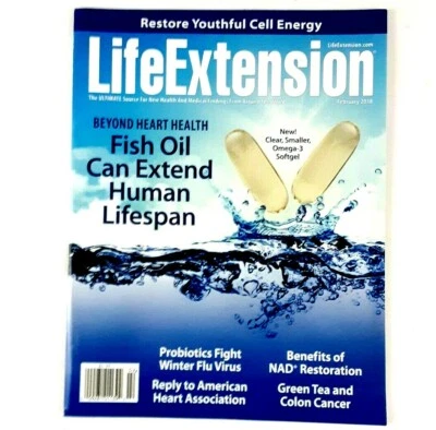 LIFE EXTENSION Magazine Feb 2018 Blue Great Sci-Fi Movie Prop Restore Cell Omega - Image 1 of 4
