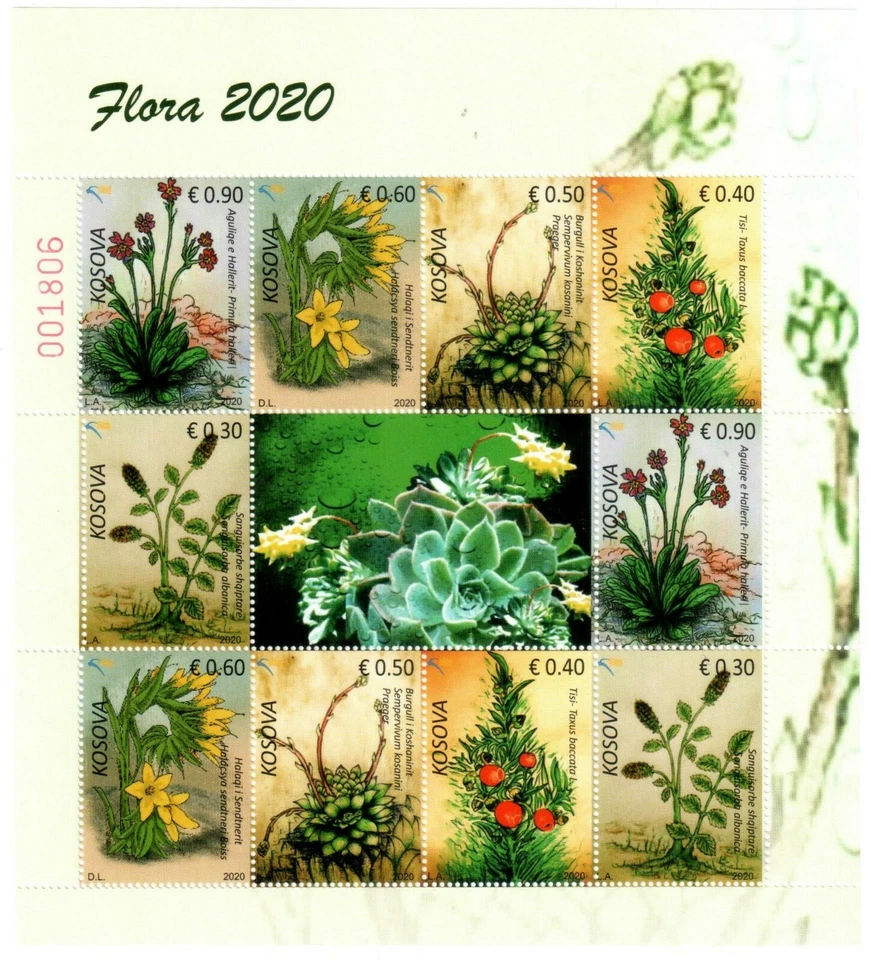 Kosovo Stamps 2020. Flora. Souvenir Sheet MNH - Image 1 of 1