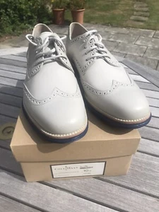 COLE HAAN LUNARGRAND WING TIP US 10 UK 9 Putty/Navy C11195 - Picture 1 of 8