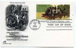 UX94 ""Swamp Fox"" Francis Marion, 1782, ArtCraft, FDC - Imagen 1 de 1
