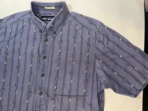 Reyn Spooner Seashell Conch Striped Hawaiian Aloha Shirt Purple Sz M Cotton - Picture 1 of 12