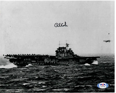 RICHARD E. COLE SIGNED 8X10 PSA DNA AH47090 (D) WWII DOOLITTLE RAID TAKE OFF Cover