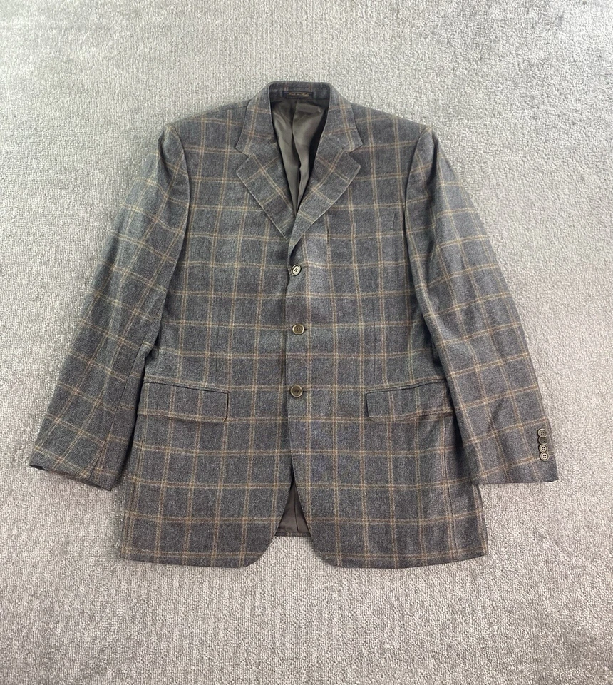 Traje Chaqueta Trussini 42 R Gris Seda Cachemira Piacenza Ventana Diseñador Italia Foto 1 de 4