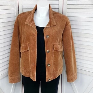 Bagatelle Coat Womens Large Brown Corduroy Chunky Spice Rust Chore Button Front - Picture 1 of 14