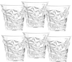 Premium set of 6 sturdy crystal glasses 270ml, with exceptional geometric design - Picture 1 of 5