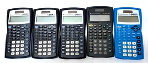 Lot of 5 Texas Instruments TI-30X IIS Scientific Calculators & Covers Blue Black - Picture 1 of 2