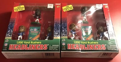 Lote de 2 quilates cabezas de cartel NFL 1998 1000 yardas Barry, Sanders, Terrell Davis Eddie George Foto 1 de 4
