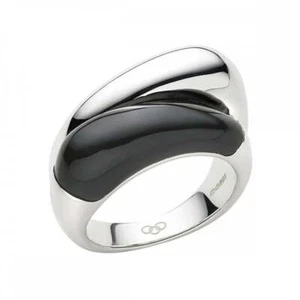 LINKS OF LONDON Onyx Hope Double Sterling Silver Ring - UK Size N or 6.5 us - Picture 1 of 4