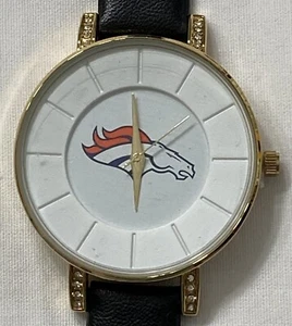 New Women's Denver Broncos Lunar Style Sparo Sports Watch Black Leather Band - Picture 1 of 6