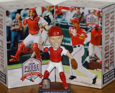 Ivan PUDGE RODRIGUEZ HOF 2017 Texas Rangers "Hall-of-Fame" SGA Bobblehead NIB! Cover