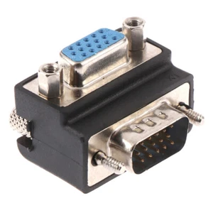 90 Degree Right Angled VGA Male To Female Extension Extender Video Adapter D _ou - Photo 1/12