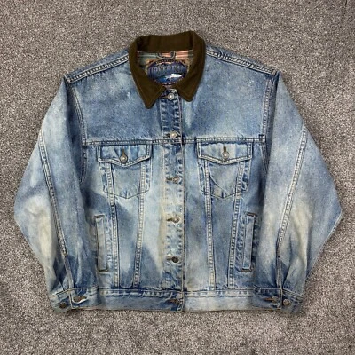 Chaqueta de mezclilla Dunbrooke Upstream vintage para mujer mediana desteñida azul forrada de franela Foto 1 de 4